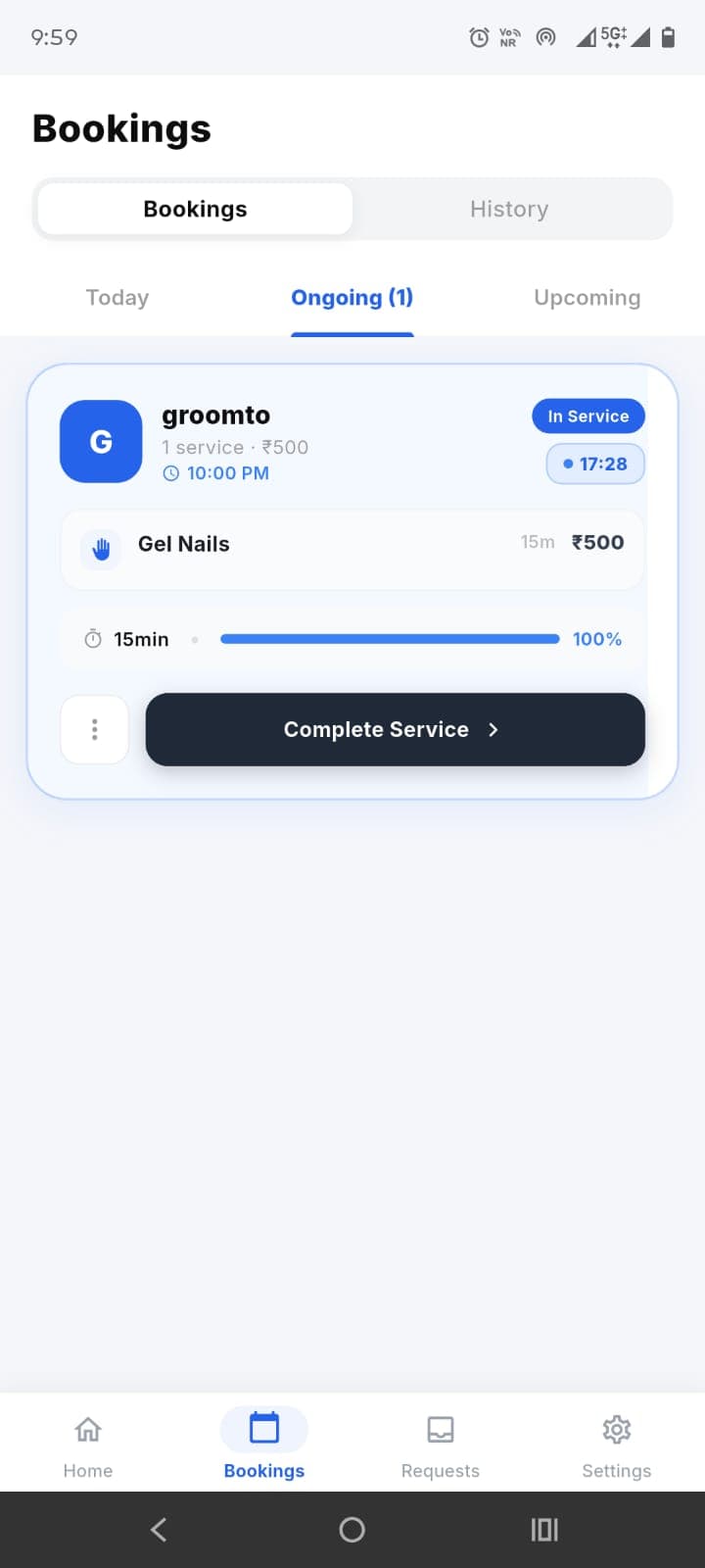 partner app — Bookings