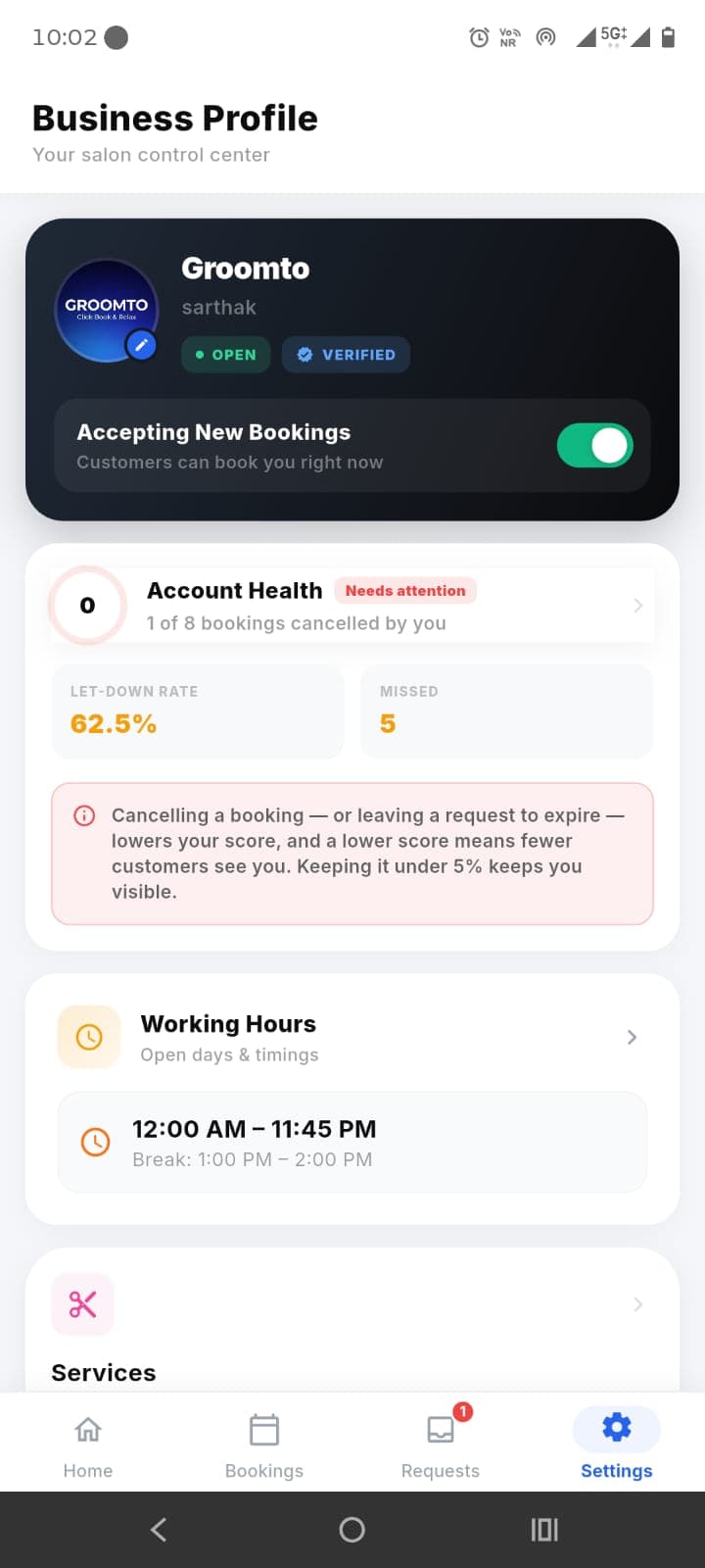 partner app — Account Health